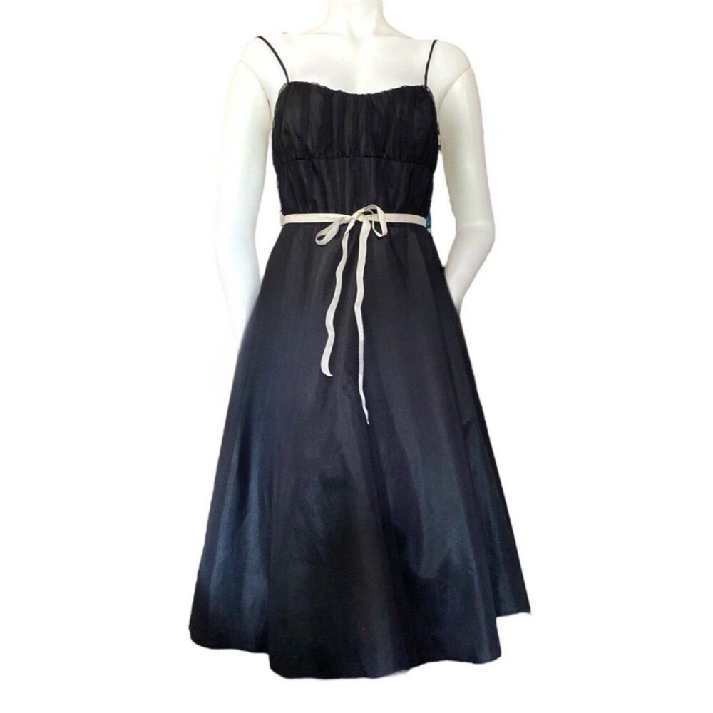 Vintage Y2K Black Tulle Dress Halloween Goth Homecoming Jr Size 7 32” Chest
